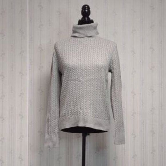 FREE with Bundle American Living 100% Cotton Grey Cable Knit Turtleneck Size XL - Picture 12 of 13